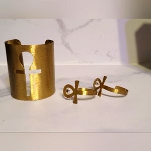 Sassy Jones Ankh cuff with earrings